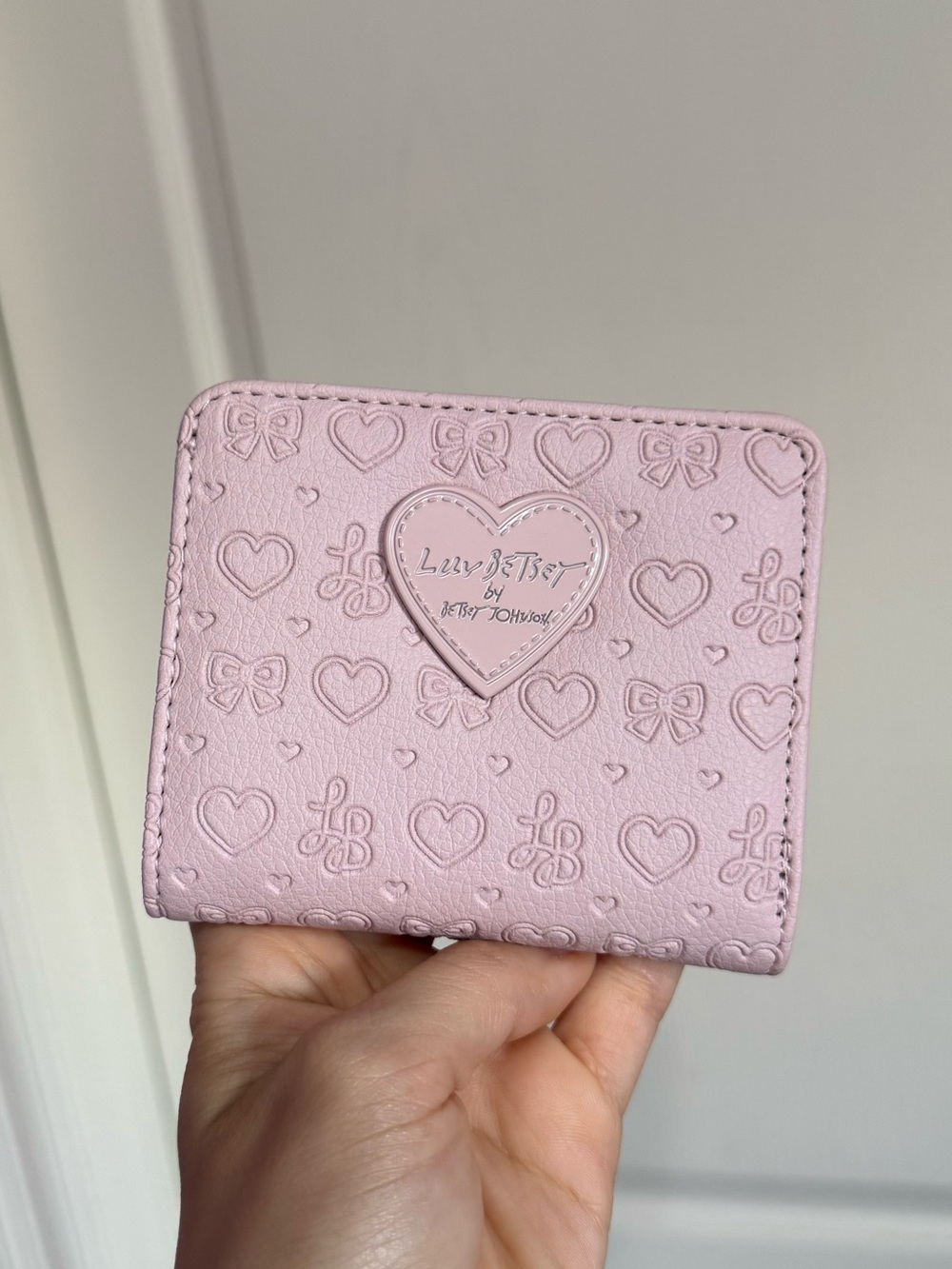 Love Betsey Johnson Pink Heart & Bow Bifold Wallet